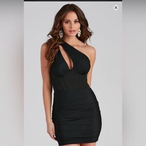 Windsor Black One-Shoulder Dress